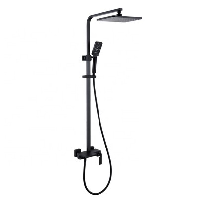 Factory Price High End Three Functions  Matte Black Brass Shower Set Faucet