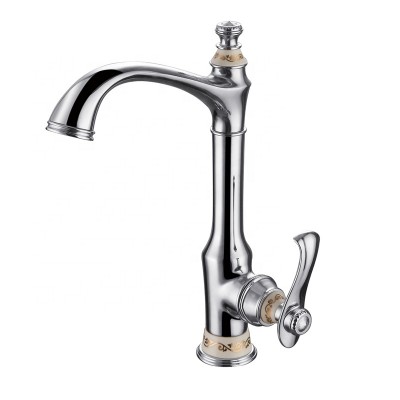 Business Water Long Spout Chrome Plating brass sink kitchen faucet