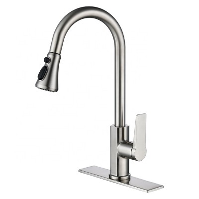 360 Degree Swivel New Pull Down Brushed Nickel Kitchen Sink Mixer